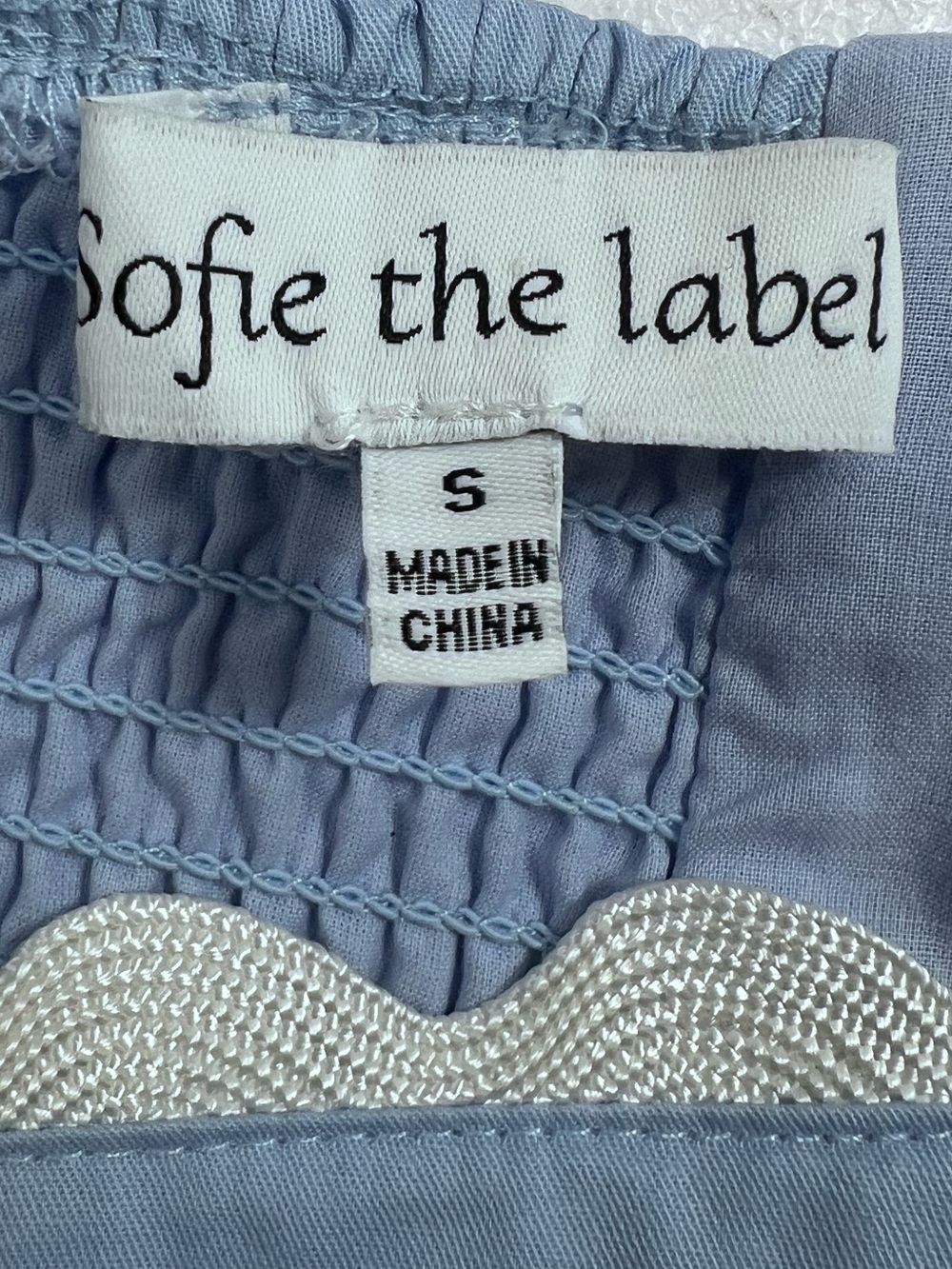 Sofie The Label Dani Contrast Trim Poplin Babydoll Top - Blue - Picture 5 of 12